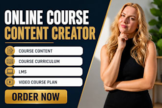 online course content creator course content curriculum lms video course plan