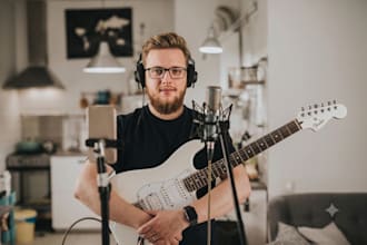 record acoustic or electric guitar for your country pop, rnb, blues edm song