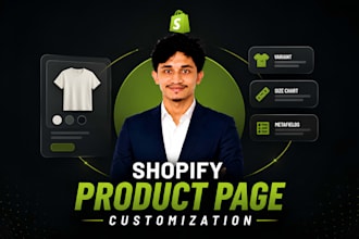 do professional shopify product page customization and custom liquid