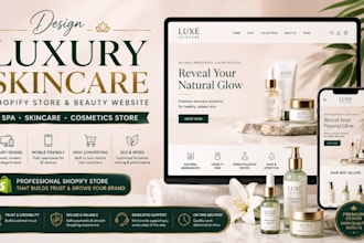 design luxury skincare shopify store beauty website spa skincare cosmetics store