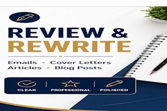 review and rewrite your emails, cover letters and blog posts
