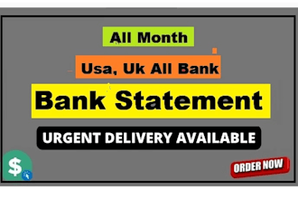 do bank statement of any usa, uk bank