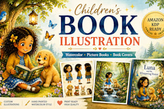 illustrate children picture book, children book, storybook illustration