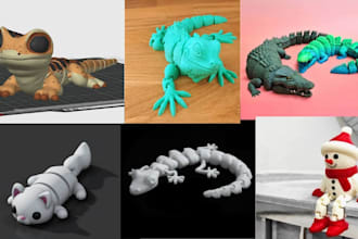 design 3d articulated model flexi toy animal stl 3d toy for 3d printing