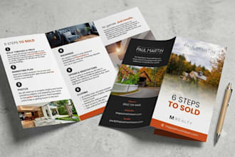 design trifold, bifold, z fold or quad fold brochure for your company