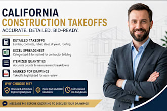do california construction bid quantity takeoff material estimation