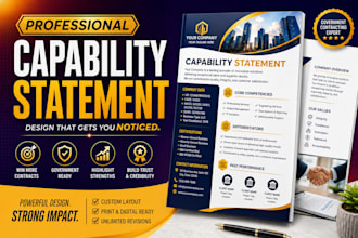 design professional and winning capability statement for businesses in 2hours
