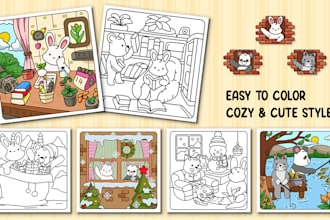 make unique bold and easy coloring book for amazon KDP