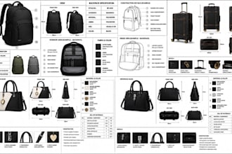 design factory ready bag tech pack for handbag backpack purse tote bag