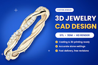 create 3d jewelry cad design with stunning photorealistic rendering