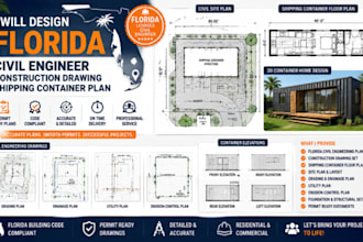 design florida civil engineer construction drawing shipping container plan