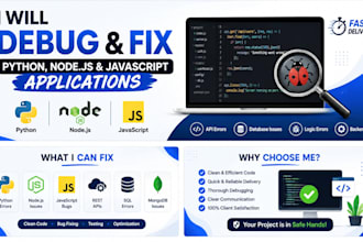fix bugs in your python node js javascript project