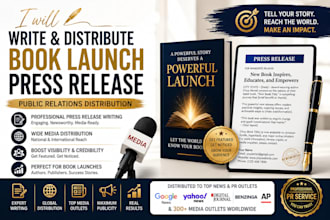write and distribute book launch press release public relations distribution