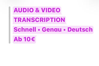 ich transkribiere dein audio oder video