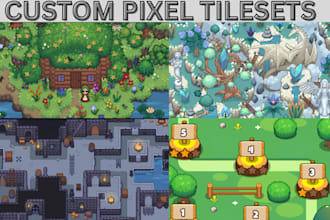 design custom pixel tilesets rpg top down maps pokemon style and rom hack assets