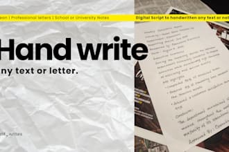 write any text with my elegant handwriting