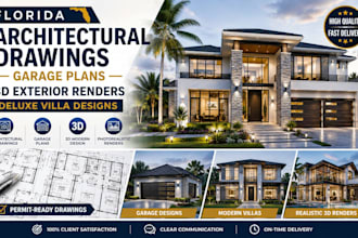 create architectural drawings, deluxe villa designs, and cgi exterior renders