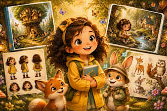 illustrate children story book illustration, children story, book cover