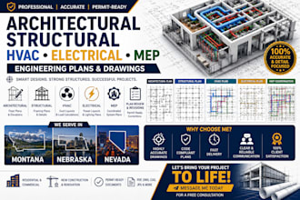 architectural, structural, hvac, electrical, and mep montana,nebraska,nevada