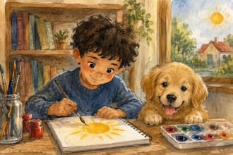 draw watercolor illustrations and children storybook illustrations