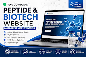 build fda compliant peptide website, peptide wordpress website, biotech website