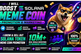boost solana meme coin promotion meme coin marketing telegram crypto promotion