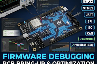 debug and optimize esp32 stm32 embedded firmware pcb bring up uart spi i2c can