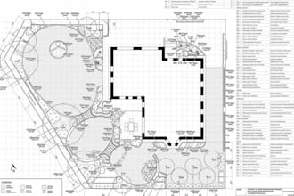 create a detailed 2d landscape site plan in autocad for hoa or permit