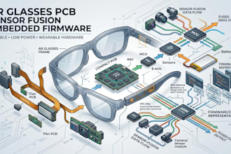 design ar glasses pcb, imu sensor fusion, ble and embedded firmware