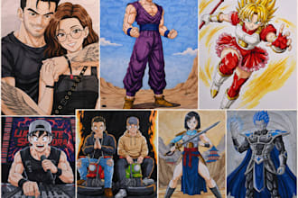 do traditional hand drawn anime art