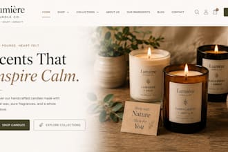 build squarespace candle store website wax shop website fragrance shop website