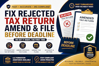 fix rejected tax return amend tax return and file before deadline
