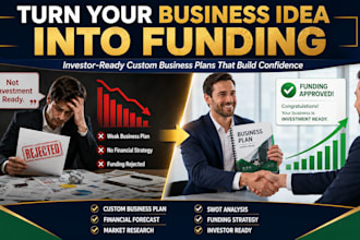 write an investor ready custom business plan for startups and businesses