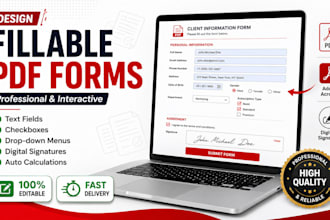 design fillable PDF form or create fillable pdf form