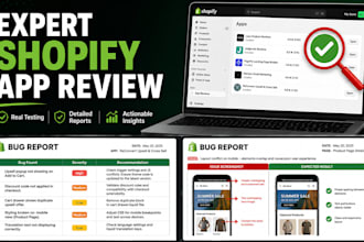 do a premium shopify app review test ecommerce bugs and provide a full cro audit