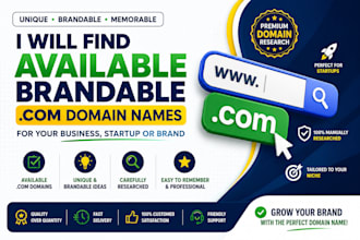 find unique, brandable, memorable, available domain names