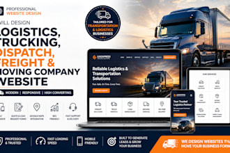 design logistics, trucking, dispatch, freight, moving company website