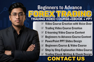create beginners educational forex trading video course, course, ebook  and ppt