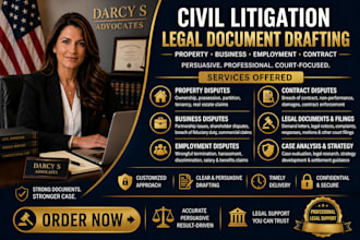 handle property, business, employment, contract and civil lawsuits