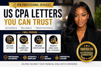 us cpa letter, cpa comfort letter, income verification, profit and loss