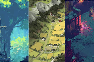create 2d pixel art tilesets sprites and game assets