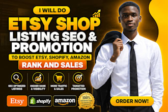 do etsy shop listing seo promotion to boost etsy, shopify, amazon rank and sales