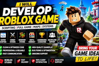 develop roblox game, roblox scripting, roblox developer, full game development