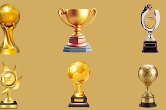 design custom 3d trophy, award, medal model for 3d printing