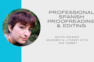 professionally proofread and edit your spanish text