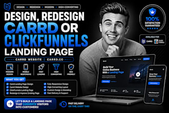 design, redesign carrd or clickfunnels landing page carrd website carrd co