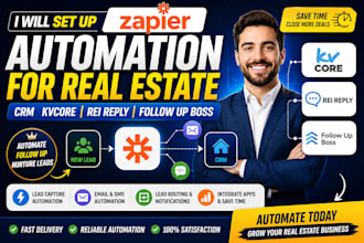 set up zapier automation for real estate crm kvcore and rei reply follow up boss