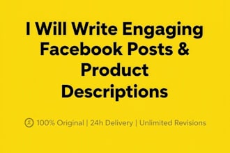 write engaging facebook posts and product descriptions
