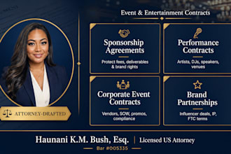 draft legally binding entertainment agreements and performance contracts