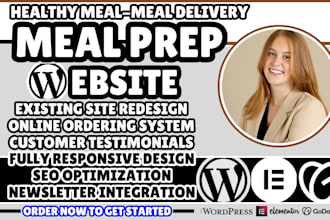 meal prep website, meal prep redesign meal delivery website healthy meal website